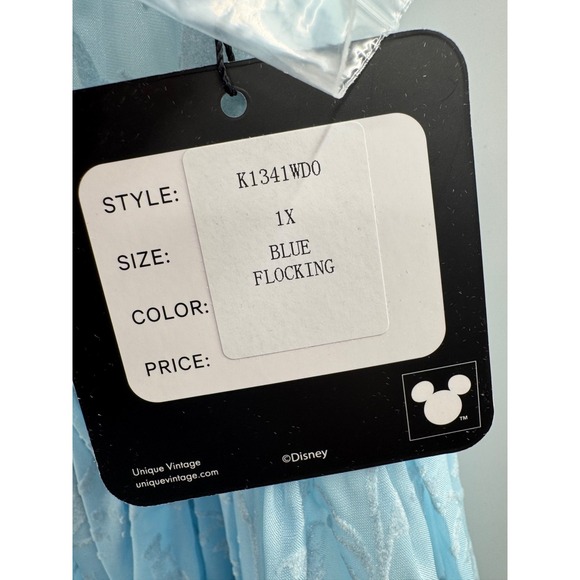 Disney Cinderella by Unique Vintage Swing Dress Women's 1X Plus Blue Printed NWT - Picture 9 of 13